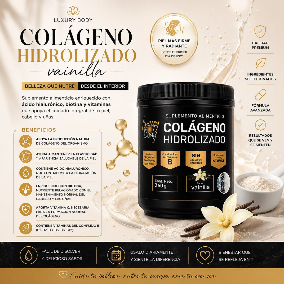 Colágeno Hidrolizado Vainilla Luxury Body